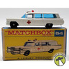 Matchbox Vintage Cadillac Ambulance #54 Lesney With Original Box New