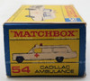 Matchbox Vintage Cadillac Ambulance #54 Lesney With Original Box New