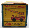 Matchbox #42 Vintage Iron Fairy Crane Vehicle with Original Box Lesney New