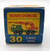 Matchbox Vintage 8 Wheel Crane #30 With Original Box Lesney New