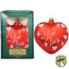 I Love Lucy Heart Kringle Glass Ornament Kurt S. Adler Inc