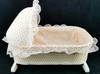 Badger Toy Rosebud Cradle The Wicker Look No. 365 with Pink Floral Bedding NEW