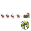 Department 56 Heritage Village Sleigh & Eight Tiny Reindeer Set of 5 Accessories
