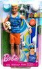 Barbie Poseable Blonde Ken Beach Doll with Surfboard and Pet Puppy Mattel HPT50