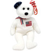 Ty Beanie Babies America the Bear White Plush Bear 2002