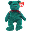 Ty Beanie Babies 2001 Holiday Teddy the Bear Green Sparkly Christmas Plush