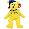 Ty Beanie Babies Happy Birthday the Bear Yellow with Jester Hat Plush