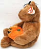 Ty Beanie Buddies Hocus the Bear Holding Pumpkin Halloween Plush 2005