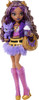 Monster High Doll, Clawdeen Wolf in Purple Moto Jacket and Furry Skirt with Pet Wolf Pup Crescent and 7 Accessories Like Book, Croissant and Purse