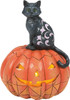 Jim Shore Heartwood Creek Black Cat on Pumpkin LED Purr-fect Pumpkin Figurine