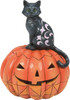 Jim Shore Heartwood Creek Black Cat on Pumpkin LED Purr-fect Pumpkin Figurine