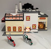 Department 56 Harley Davidson Manufacturing & 2 Motorcycles Snow Village 54948