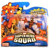 Marvel Super Hero Squad Tigra & Spiderman Miniature Action Figures 2 Pack Hasbro