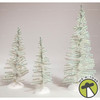 Department 56 Classic Tinsel Trees White Set of 3 Village Accessories 56.53207