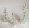 Department 56 Classic Tinsel Trees White Set of 3 Village Accessories 56.53207