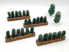 Department 56 Stone Wall With Sisal Hedge and Trees Village Accessories Set of 6