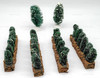 Department 56 Stone Wall With Sisal Hedge and Trees Village Accessories Set of 6
