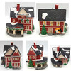 Noma Dickensville Collectables Lot of 5 Small Porcelain Lighted Houses