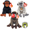 Ty Beanie Babies Lot of 3 Primates Cheeks, Congo, and Virunga Plush