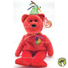 Ty Beanie Babies Happy Birthday the Red Bear Plush 2007