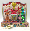 Grinch With Max and Cindy Storybook Figurine With Lights by Jim Shore Dr. Seuss