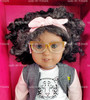 American Girl Create Your Own Doll Curly Black Hair Green Eyes Tan Skin