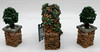 Department 56 Village Stone Corner Posts with Holly Tree and Stone Archway Set