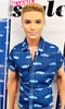 Barbie Fashionistas Ken Doll Blue Cars Shirt 2013 Mattel BFW10