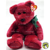 Ty Beanie Buddies Teddy the New Faced Cranberry Bear Plush 1995