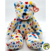 Ty Beanie Buddies Ty 2k the Bear Plush with Blue, Yellow and Red Spots 1999