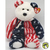 Ty Beanie Buddies Spangle the Bear Plush White Head Version 1999