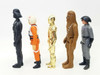 Vintage Star Wars Lot of 5 1977 Figures C3PO Chewbacca Vader Pilot Commander