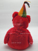 Ty Beanie Buddy Happy Birthday the Red Bear with Multicolor Party Hat Plush 2007