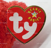 Ty Beanie Baby Sizzle the Bear Red Plush with Red Ribbon 2001