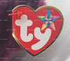 Ty Beanie Buddy 2000 Signature Bear Purple with Heart Patch Plush