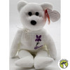 Ty Beanie Baby Illinois Violet the Bear with White Ribbon Plush 2005