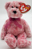 Ty Beanie Baby Smitten the Bear with Black Nose and Pink Ribbon Plush 2002