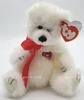 Ty Attic Treasures Amoré the Bear with Red Ribbon Jointed and Poseable Plush