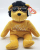 Ty Beanie Baby Elvis the Solid Gold Bear Plush