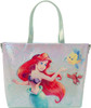 The Little Mermaid Ariel, Flounder, and Sebastian Tote Bag Loungefly