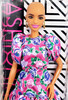 Barbie Fashionistas #150 No-Hair Look in Pink Floral Dress 2019 Mattel 80434