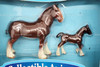 Farm Country Collectible Animals Clydesdale Stallion with Foal Figures 1995 Ertl