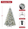 Behome 6ft Flocked Pre-Lit Artificial Christmas Tree with 8 Lighting Modes