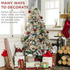 Behome 6ft Flocked Pre-Lit Artificial Christmas Tree with 8 Lighting Modes