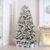 Behome 6ft Flocked Pre-Lit Artificial Christmas Tree with 8 Lighting Modes