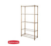 Rubbermaid 5-Tier Heavy Duty Gold Wire Shelving Unit, 1250lb Capacity