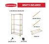 Rubbermaid 5-Tier Heavy Duty Gold Wire Shelving Unit, 1250lb Capacity