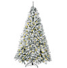 BN-LINK 5ft Flocked Pre-Lit Artificial Christmas Tree with 8 Lighting Modes