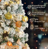 BN-LINK 5ft Flocked Pre-Lit Artificial Christmas Tree with 8 Lighting Modes