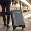 Brookstone Neuer 25" Hardside Medium Checked Spinner Luggage - Charcoal